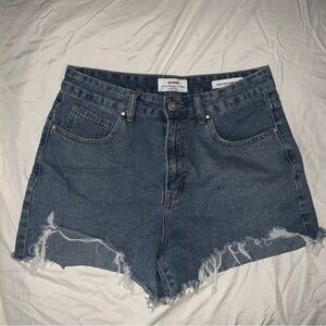 High rise jean shorts WORN ONLY ONCE!